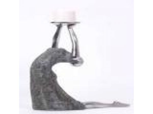 SILOUETTE LADY CANDLEHOLDER GRAY