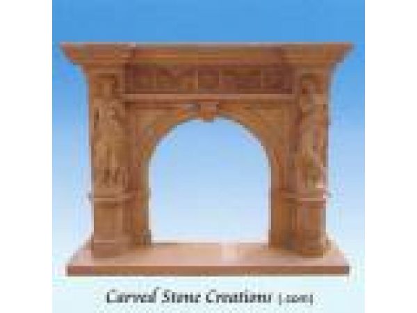 FP-149, ''Greek Revival'' Statuary-Natural Stone Fireplace Surround