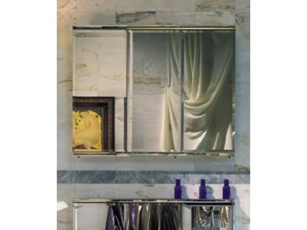 Three-door Flat Beveled Mirrored Cabinets