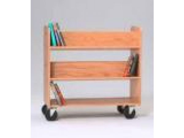 Book Truck - Four Sloping/One Flat Shelf