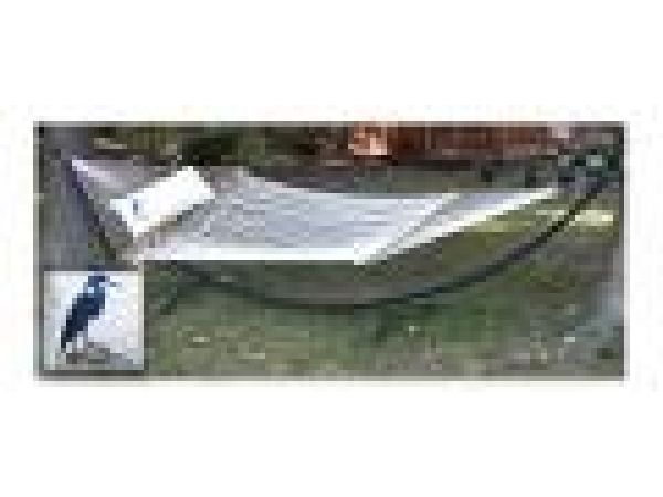 Cotton Woven Hammock w/Metal Arch Stand and Heron