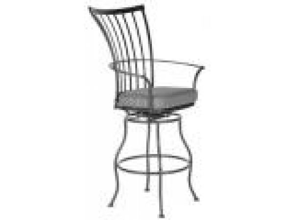 Swivel Counter Stool With Arms with Seat Cushion