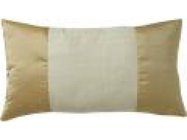 Lumbar Stripe Pillow (Spice with Raw Silk Center