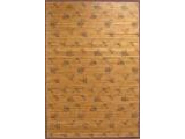 Traditional Bamboo Area Rugs - Silk-Screened - Chinese Roses