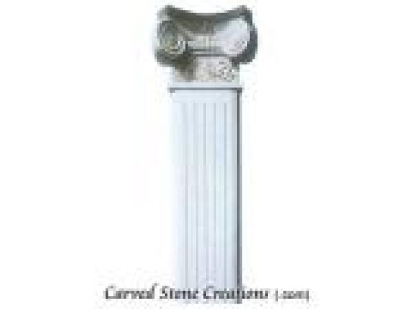 COL-10, Square Ionic Natural Stone Column W/ Flutes