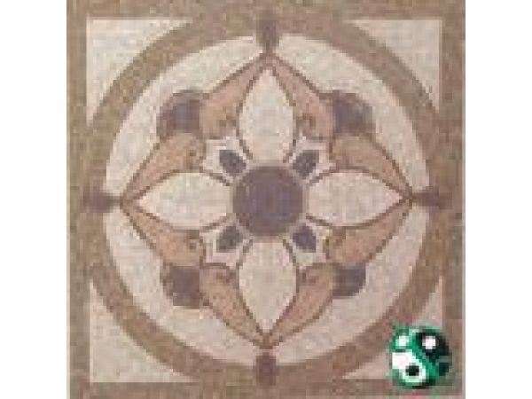 MED-M002, Square Pattern Multi-color Marble Floor Medallion