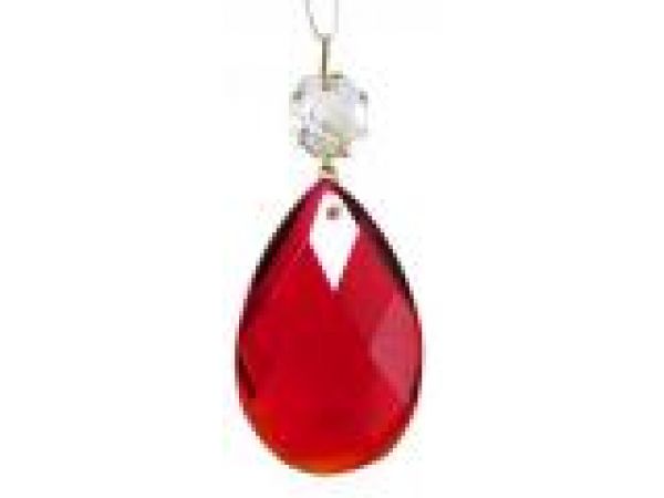 red faceted lighting crystal