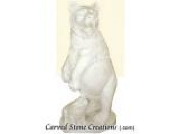 AST-129, ''Bear And Cub'' Hand-Carved Granite Animal Statue