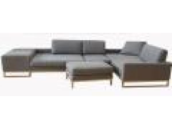 SL 153 Gray, Fabric Sectional Sofa Set