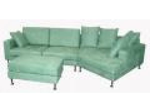 SL 162 Green, Fabric Sofa & Ottoman