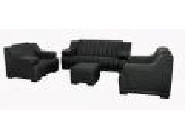 SL 232 Black, Modern Black Leather Sofa