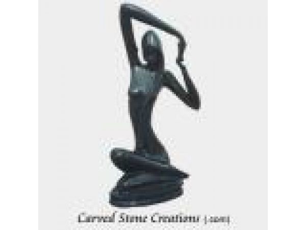 CST-007, ''The Seated Dancer'' Hand-Carved Granite Statuary