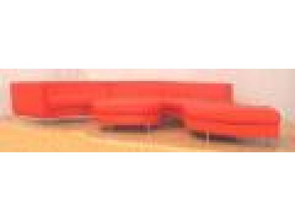 SL 133 Red, Red Sectional Leather Sofa
