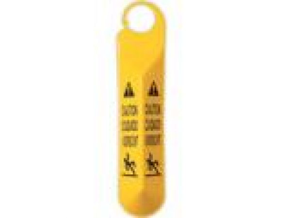 6110 Hanging Safety Sign with Multi-Lingual Caution  Imprint and Falling Person Symbol