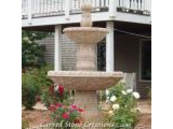 TF-19-79, Rimmed 2-Tiered Fountain W/Egg & Dart Accents
