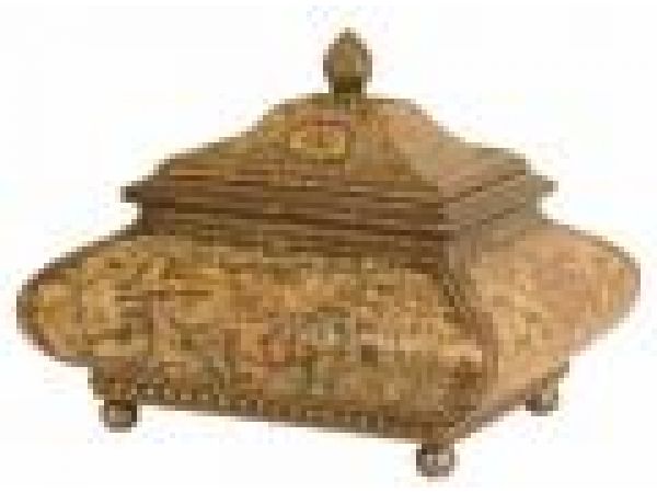 Mfg #: 05-1666 SHAPED BOX WITH BRASS FEET AND FINI