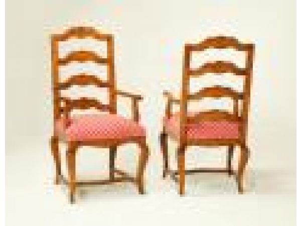6839 French Arm Chair with Stretcher