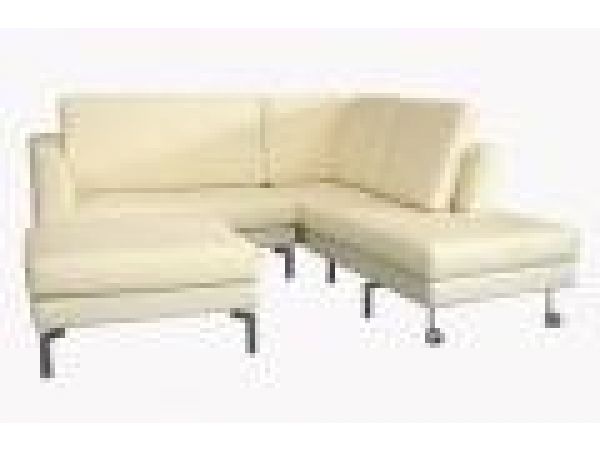 SL 209 White, Modern Leather Sofa