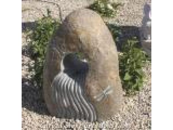 RKF-N76, Dragonfly - Natural River Rock Moon Fountain