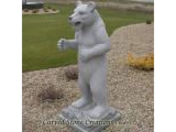 AST-106, ''Standing Bear'' Hand-Carved Granite Animal Statue