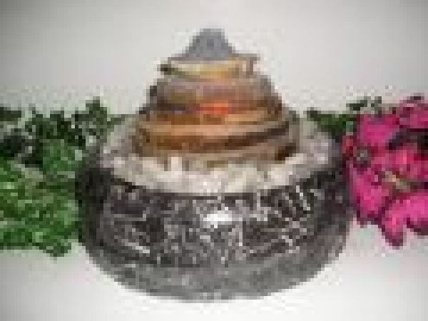 Agate Slice Fountain With Pyramid Top - Natural Wi