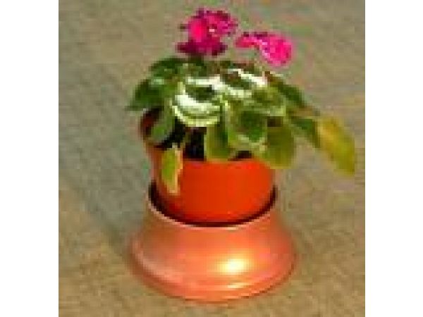 3  Copper Garden Pot Pedestal Saucer