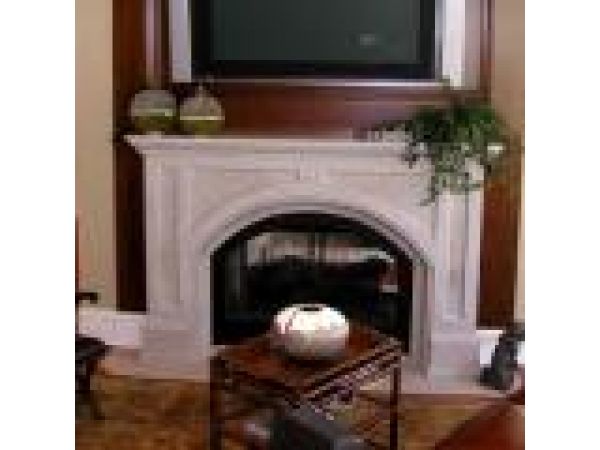 FP-100, ''Classical'' - Hand-Carved Stone Fireplace Surround