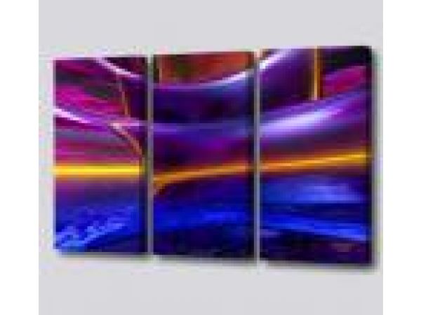 Purple Waves Triptych