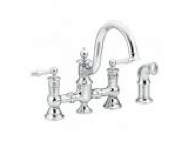 Two Handle Kitchen Bridge Faucet with Matching Fin