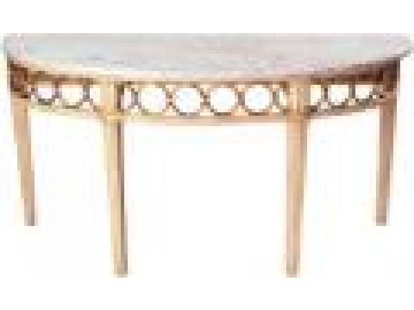 Vendфme Demi-Lune Console Table with White Carrara