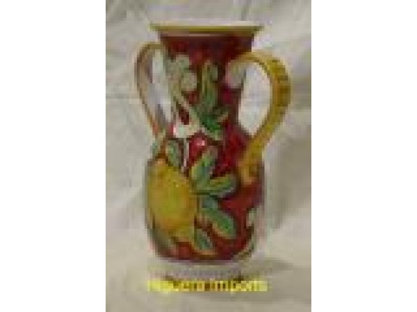 255/20 8'' Vase w/Handles - Frutta Rosso