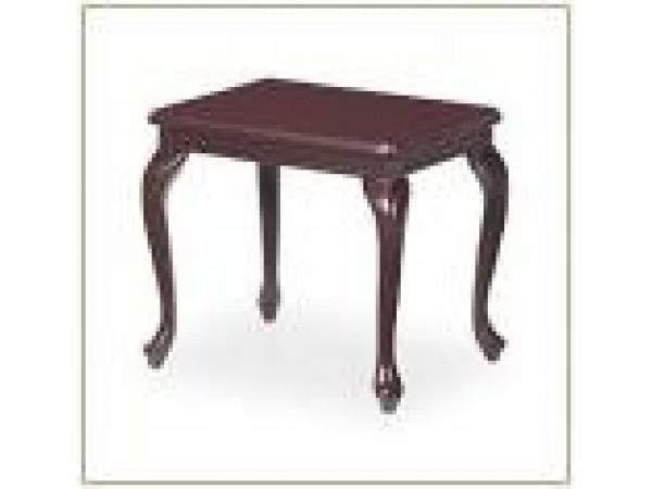 Rectangular end table with Queen Anne legs