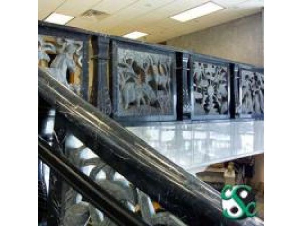 STR-01, Black Marble Curved Staircase