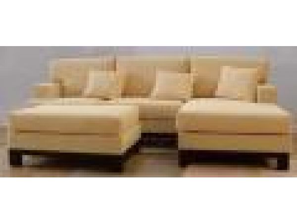 SL 119 Cream, Fabric Sectional Sofa Chaise