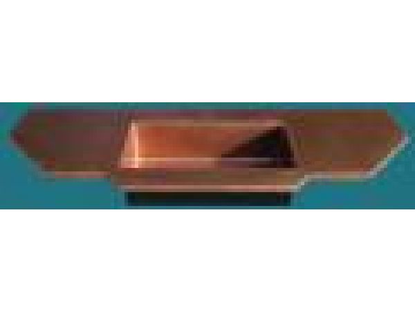 Copper countertop with angular contour  front chan