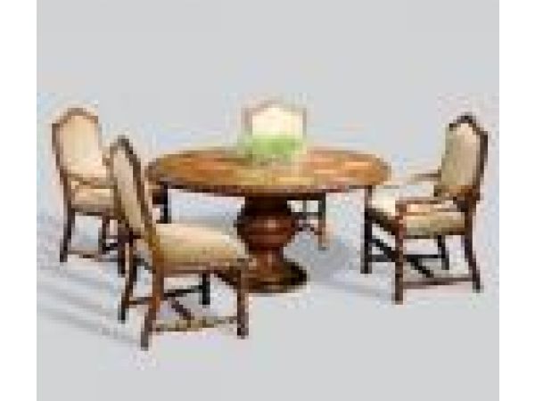 Jacobean Dining Table Top & Base w/ Leaf