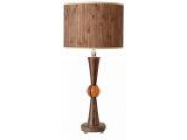 WALNUT LAMP WITH COCO REED SHADE