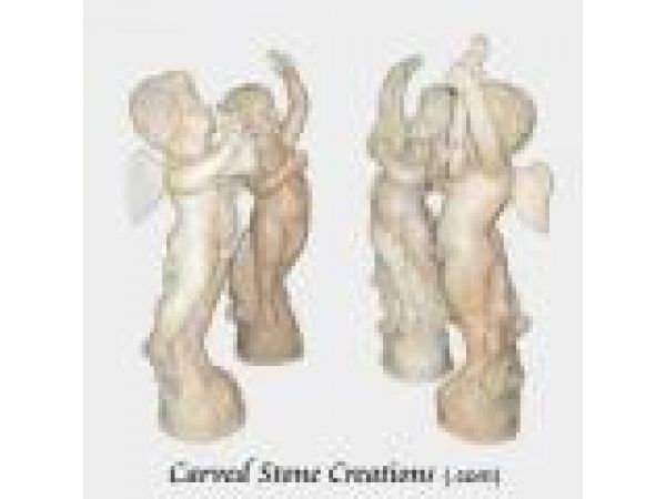 'Cherub Quartet'' (Set of 4) Hand Carved Marble Statuary