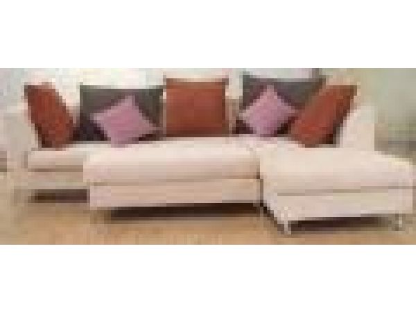 SL 118 Cream, Microfiber Fabric Sofa