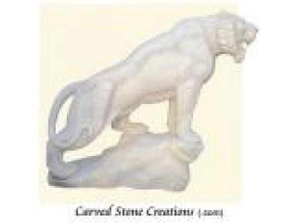 AST-125, ''Prideful White Tiger'' Hand-Carved White Mable-Animal Statu