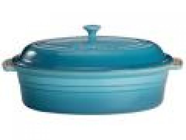 Carribean Blue Oval Covered Baking Dish