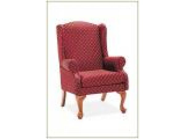 Wing back armchair with Queen Anne legs