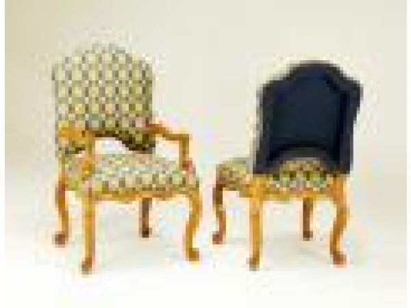 6831 French Arms Chair with Recessed Back