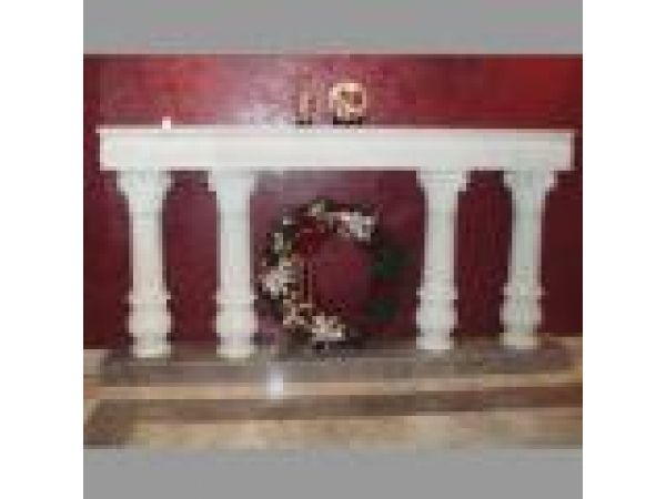 FP-102, ''Corinthian Columns'' - Hand-Carved Marble Fireplace Surround