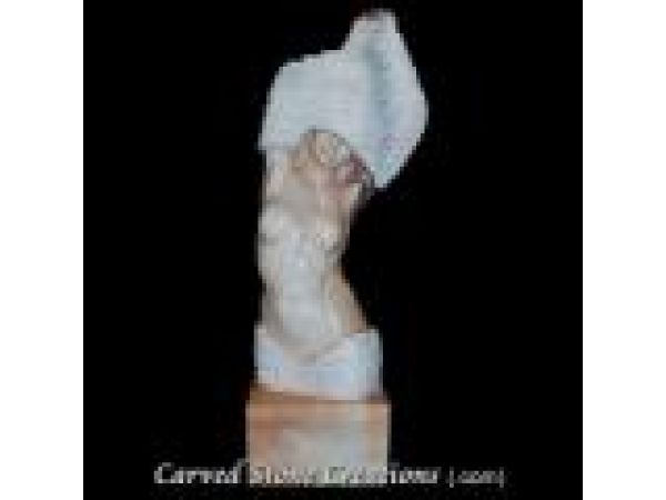 FIG-M014 ''Woman w/ Textured Shirt'' - Hand-Carved Marble Statuary