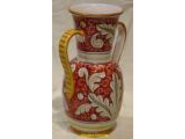 255/20 8'' Vase w/Handles - Floreale Rosso