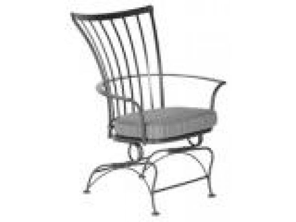 Dining Coil Spring Arm Chair with Seat Cushion
