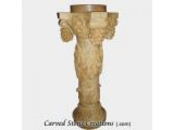 Grape Pedestal - Decorative Hand-Carved Marble Pedestal Base