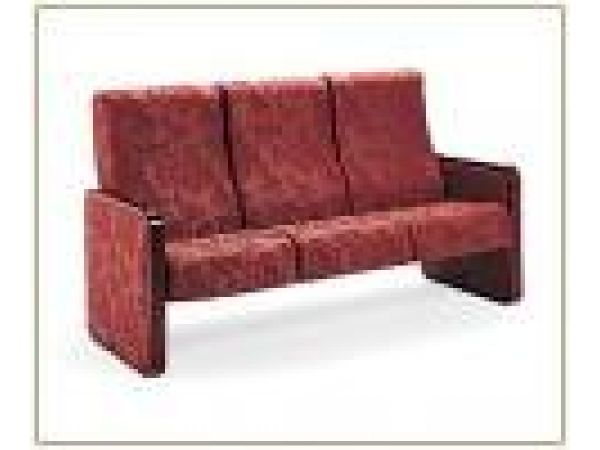 High back three-seat sofa with upholstered closed