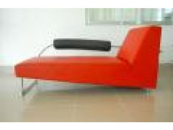 SL 269 Red & Black, Modern Leather Sofa